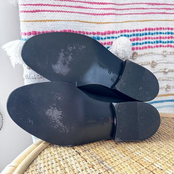 Alumnae Black Leather Ankle Loafer Style Booties Made In Italy Women’s 37 US 7 - Picture 8 of 10